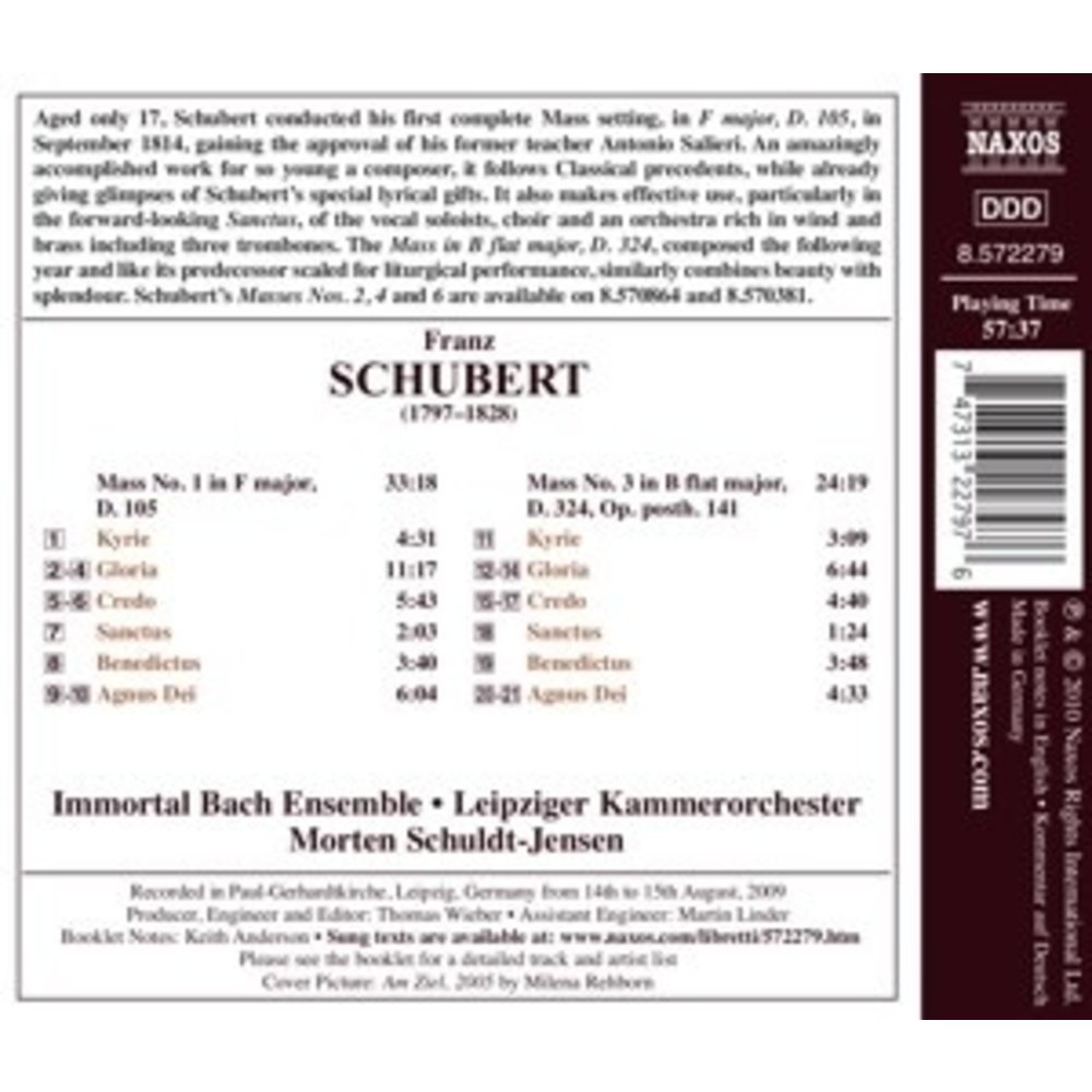 Naxos Schubert: Masses No.1+3