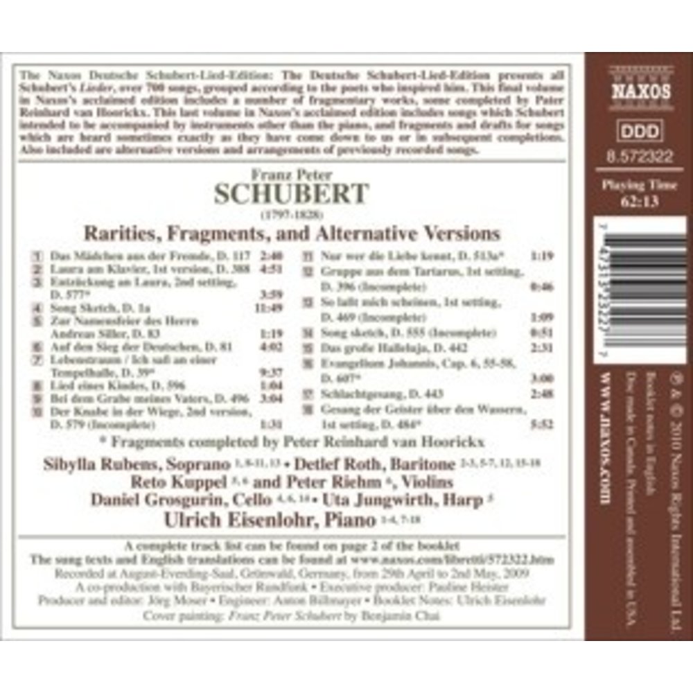 Naxos Schubert: Lied-Edition 35