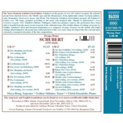 Naxos Schubert:schiller-Lieder,V.3&4