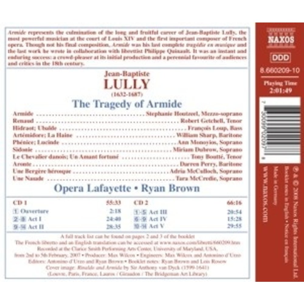 Naxos Lully: The Tragedy Of Armide