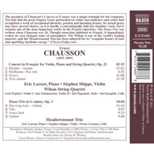 Naxos Chausson: Concert In D Major
