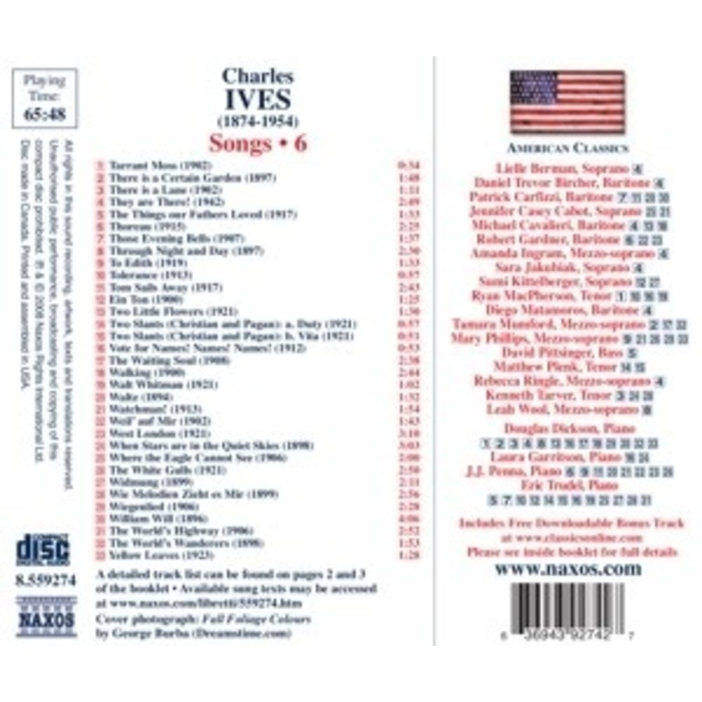 Naxos Ives: Songs Vol. 6