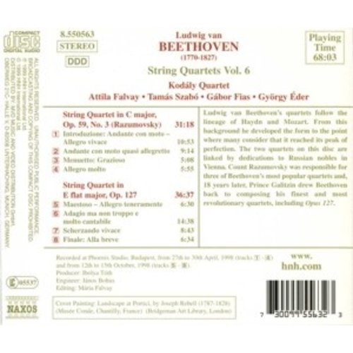 Naxos Beethoven: String Quart. Vol.6