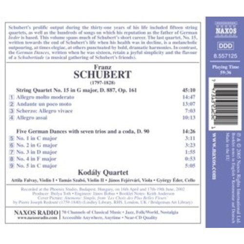 Naxos Schubert:string Quartets Vol.6