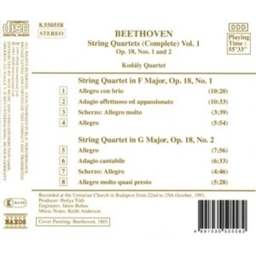 Naxos Beethoven: String 4Tets Vol.1