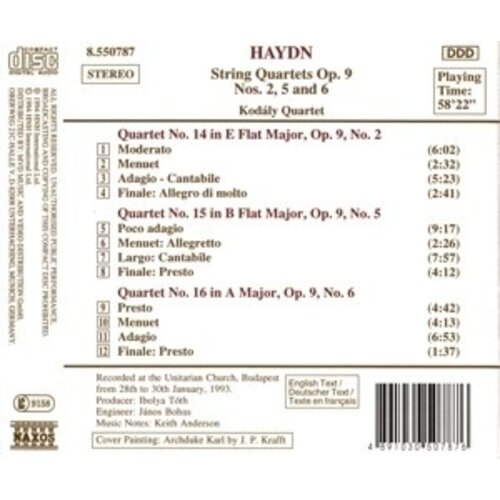 Naxos Haydn: String 4Tets Op.9 2,5&6