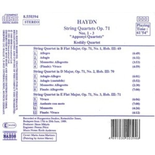 Naxos Haydn: Str. Quartets Op.71,1-3