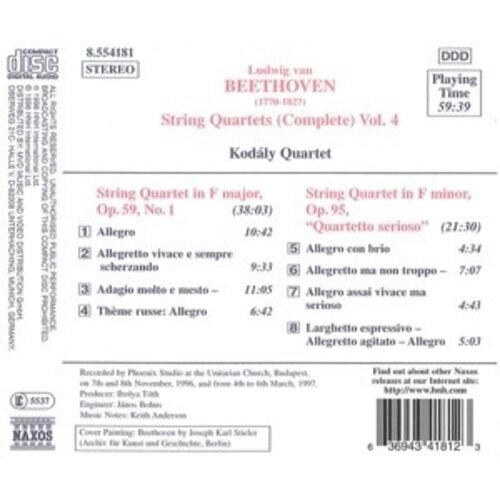 Naxos Beethoven:string Qua.com.vol.4