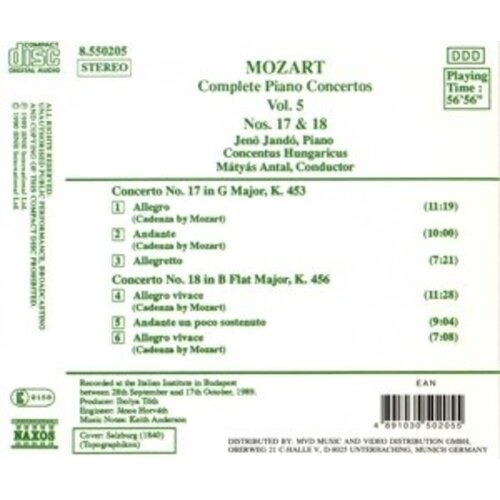 Naxos Mozart: Piano Concertos 17&18