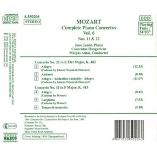 Naxos Mozart: Piano Concertos 11&22