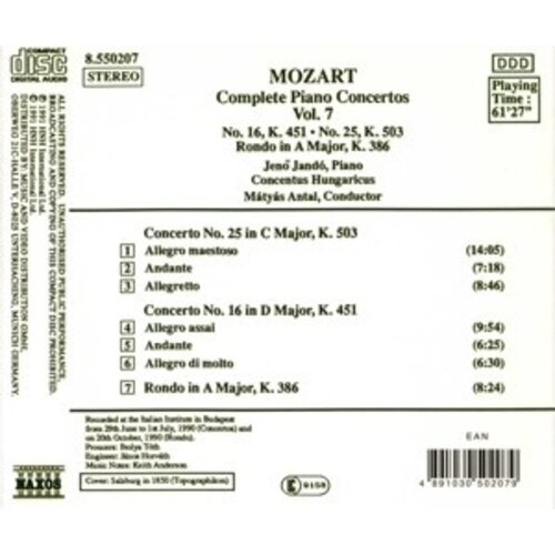 Naxos Mozart: Piano Conc. 16&25 Etc.
