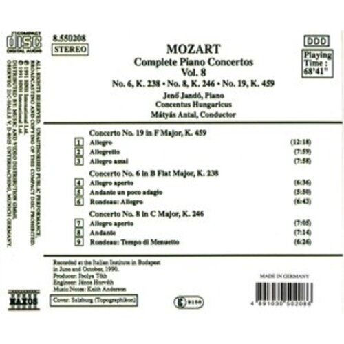 Naxos Mozart: Piano Concertos 6,8&19