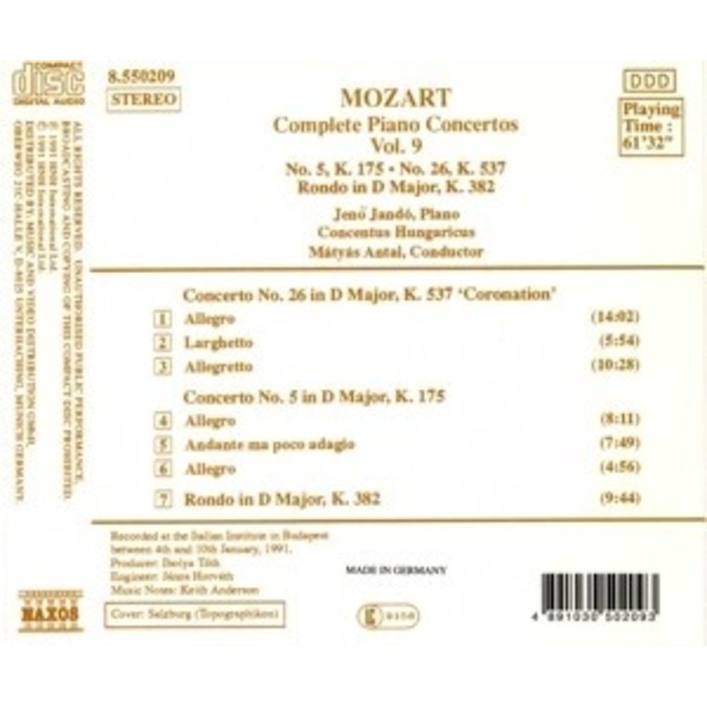 Naxos Mozart: Piano Concertos 5&26