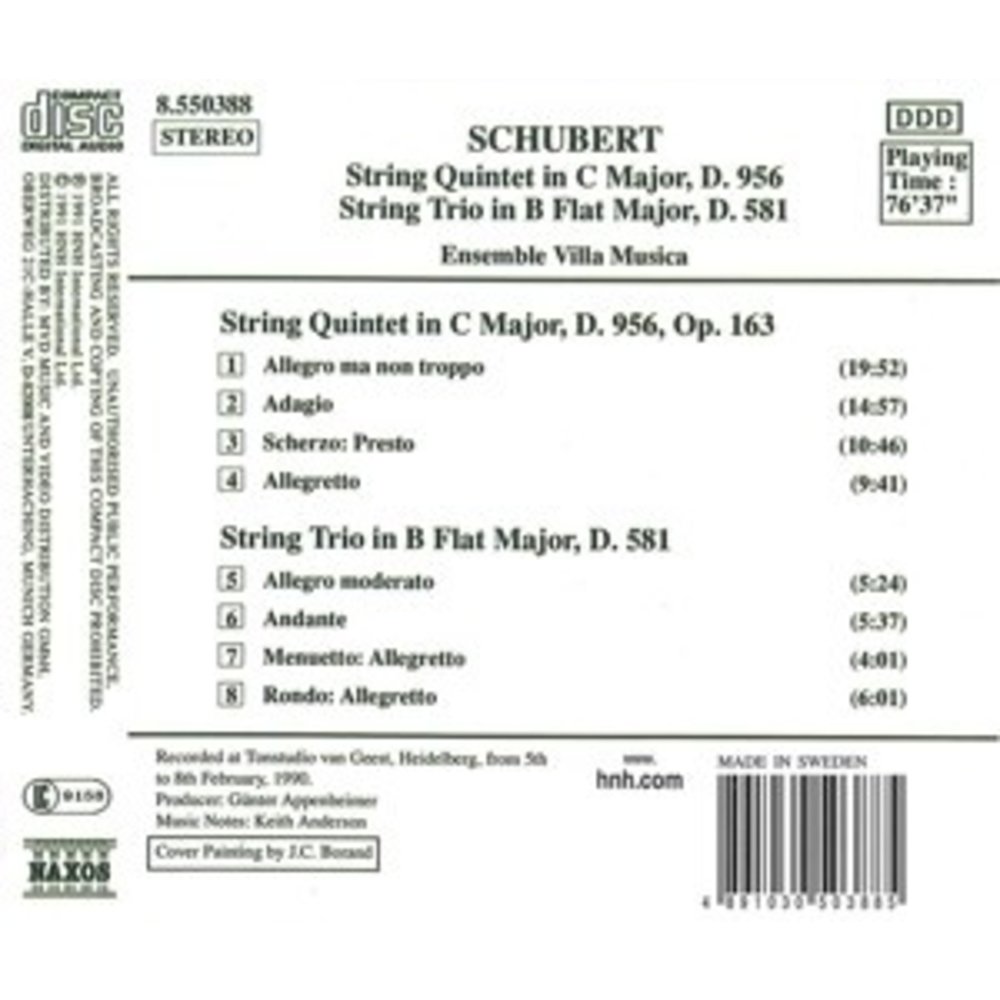 Naxos Schubert: String Quintet/Trio