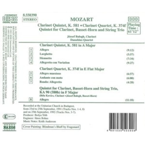 Naxos Mozart: Clar. Quintet/Quartet