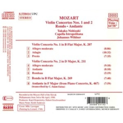Naxos Mozart: Violin Concertos 1 & 2