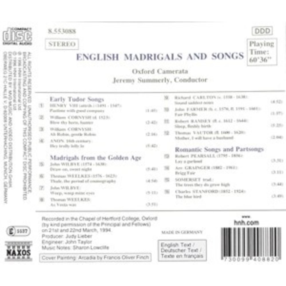 Naxos English Madrigals & Songs