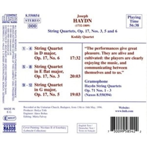 Naxos Haydn: String Quartets Op.17