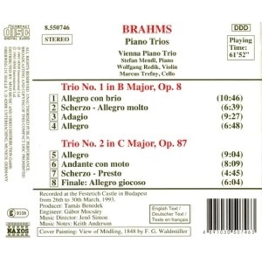 Naxos Brahms: Piano Trios 1 & 2