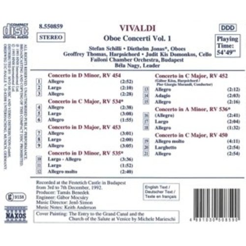 Naxos Vivaldi: Oboe Concertos Vol.1