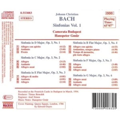 Naxos Bach J. Chr.: Sinfonias Vol.1