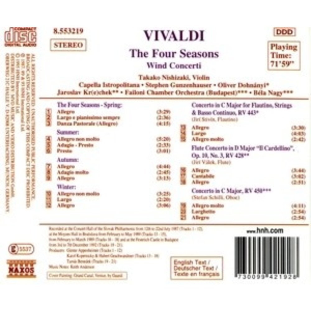 Naxos Vivaldi: The Four Seasons Etc.