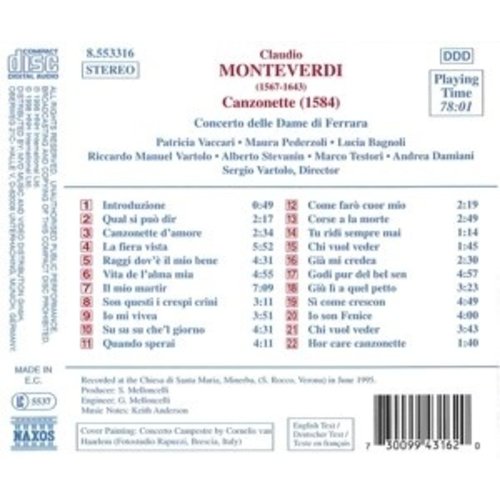 Naxos Monteverdi: Canzonette