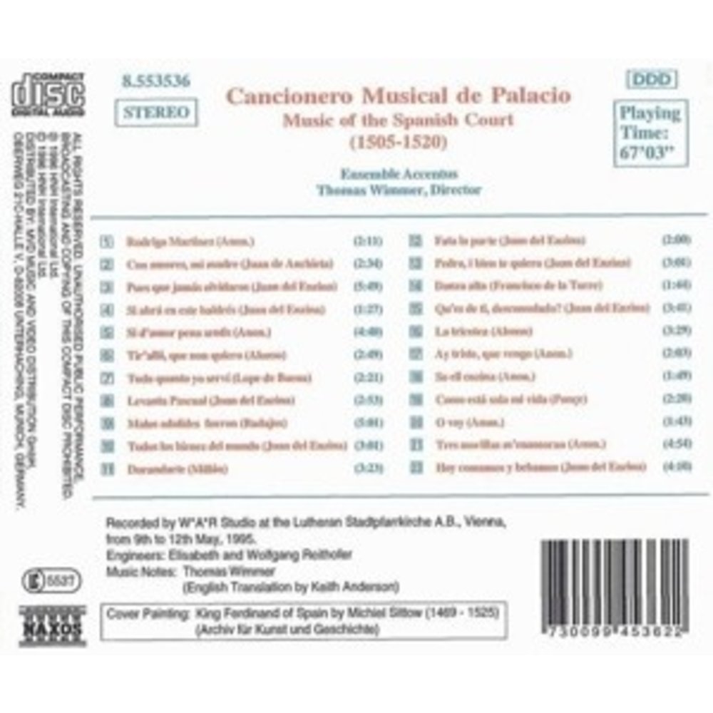 Naxos Cancionero Musical De Palacio