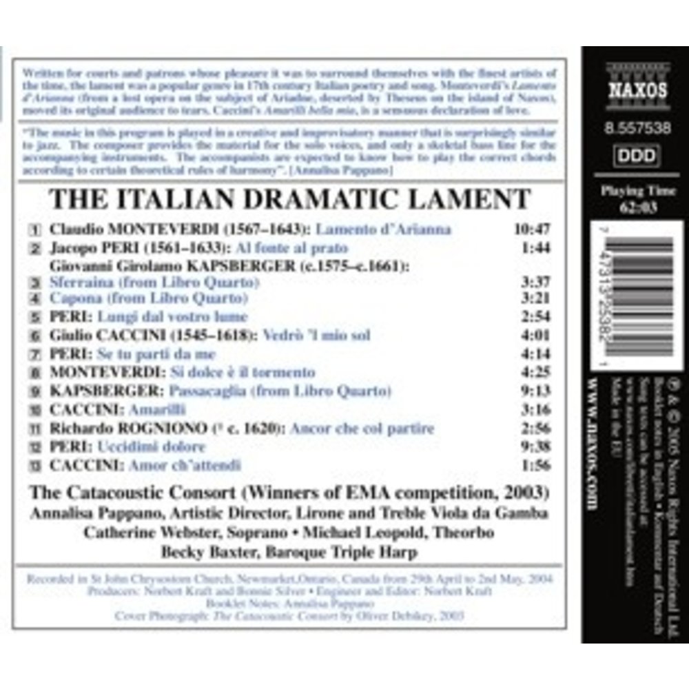 Naxos The Italian Dramatic Lament