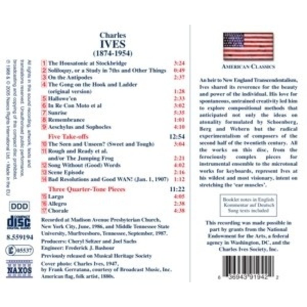 Naxos Ives: Three Quarter-Tone Piece