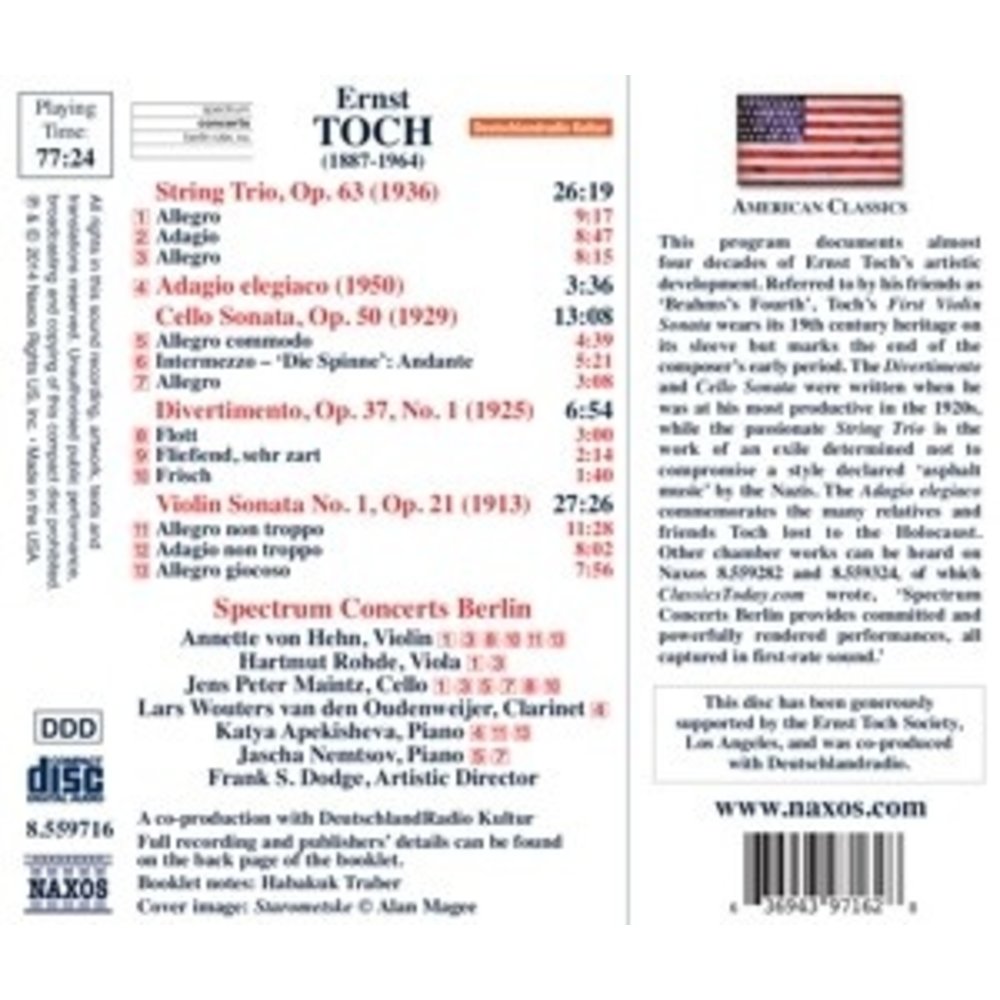 Naxos Violin Sonata No.1, Cello Sonata, Divertimento, St