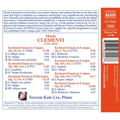 Naxos CLEMENTI: Keyboard Sonatas