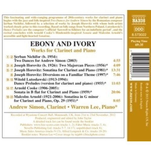 Naxos Ebony And Ivory: Works For Clarinet And Piano