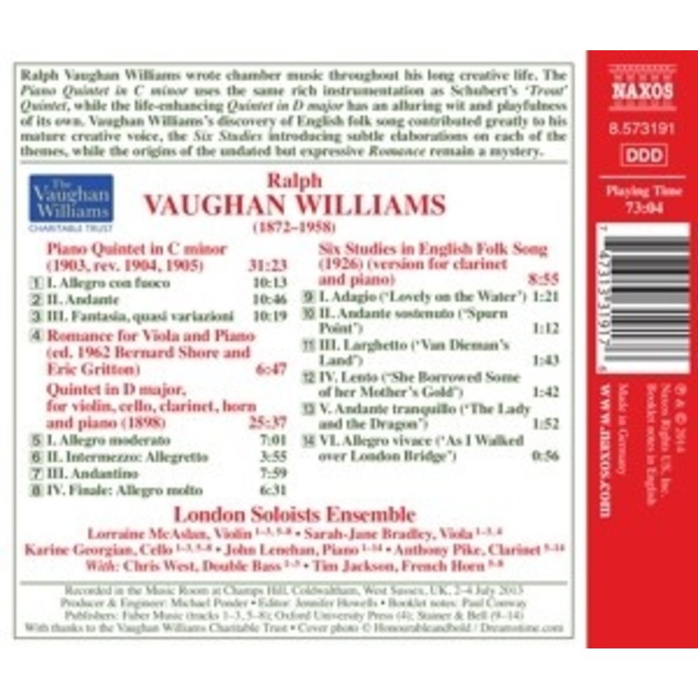 Naxos Piano Quintets In C Minor And D Major , Romance Fo