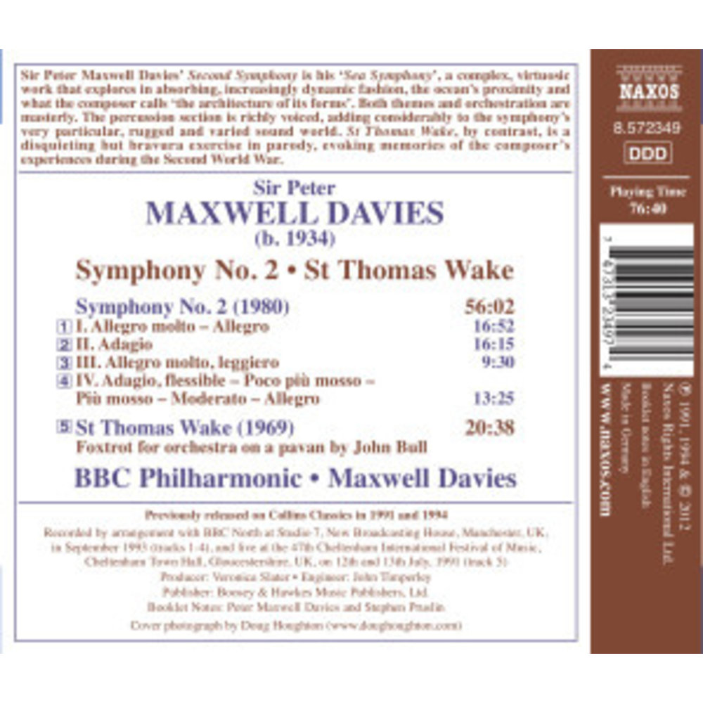 Naxos Maxwell Davies: Symhony No.2
