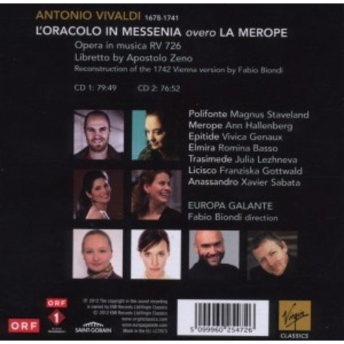 Erato/Warner Classics Vivaldi Oracolo In Messenia