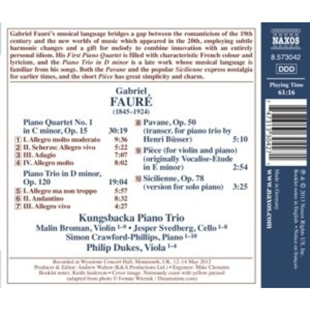 Naxos Faure: Piano Quartet No.1