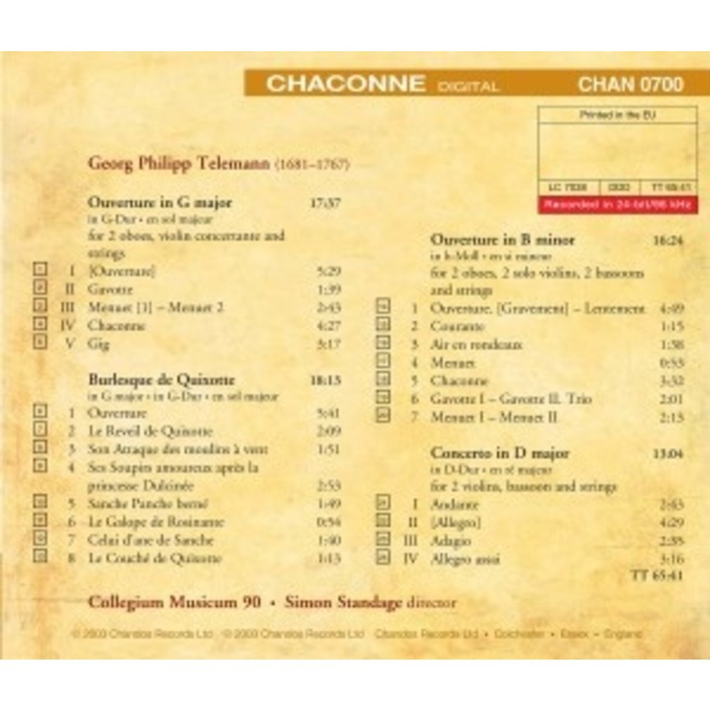 CHANDOS Burlesque De Quixotte