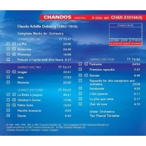 CHANDOS Debussy: Complete Works For Orchestra