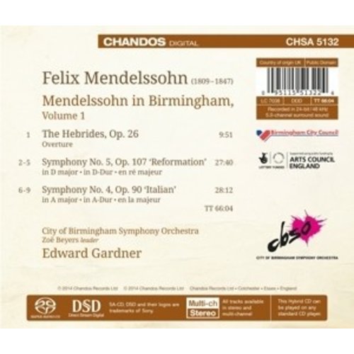 CHANDOS Mendelssohn In Birmingham Vol.1