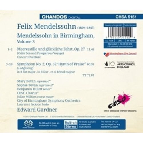 CHANDOS Mendelssohn In Birmingham Vol.3