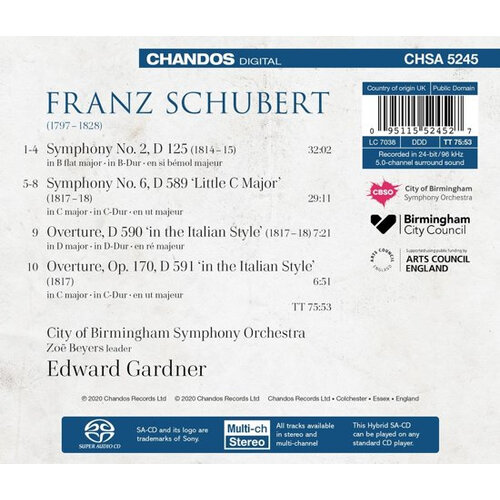 CHANDOS Schubert: Schubert Symphonies Vol.2