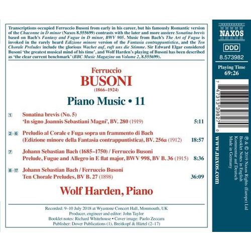 Naxos Busoni: Piano Music, Vol. 11