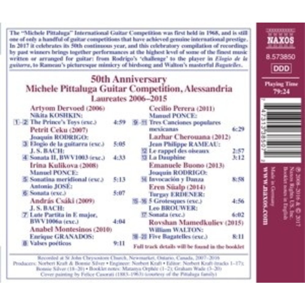 Naxos 50Th Anniversary, Michele Pittaluga Guitar Competi