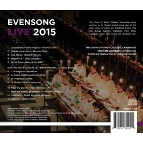 KINGS COLLEGE CHOIR CAMBRIDGE Evensong Live 2015