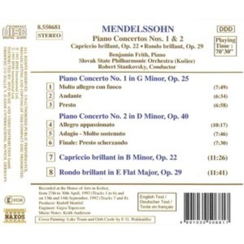 Naxos Mendelssohn:piano Concerto 1&2