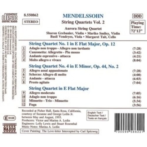 Naxos Mendelssohn: String Quartets 2