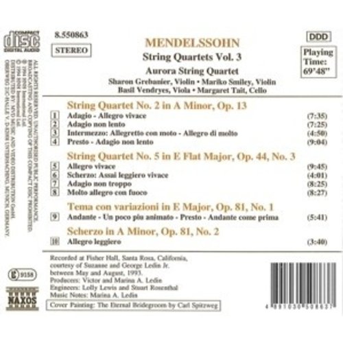 Naxos Mendelssohn: String Quartets 3