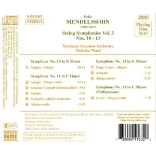 Naxos Mendelssohn: String Sym. Vol.3