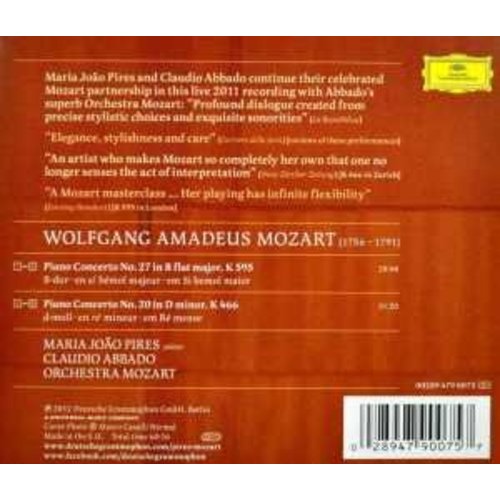 Deutsche Grammophon Mozart: Piano Concertos Nos.27 And 20